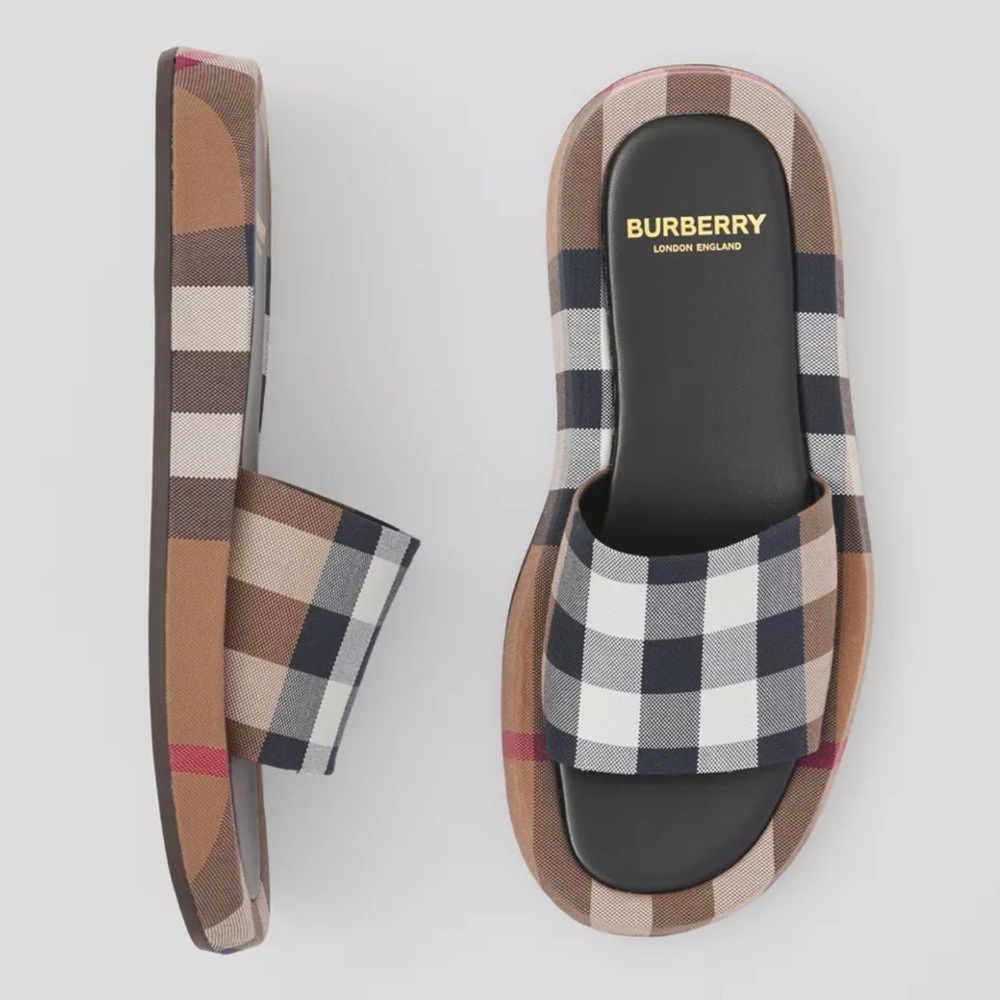 Women Burberry Sandal, Size 9, Birch Brown Color